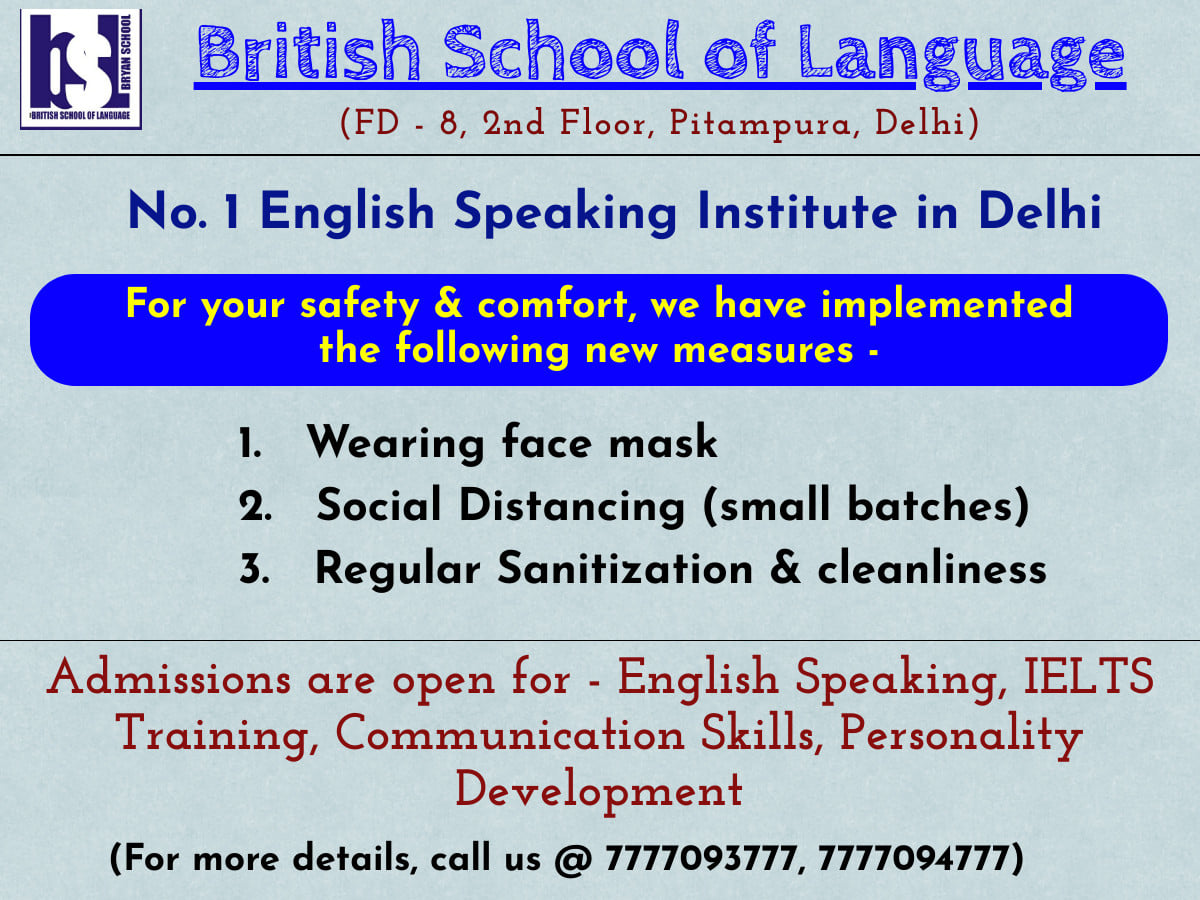 English Speaking courses Institute Delhi - BSL Pitampura